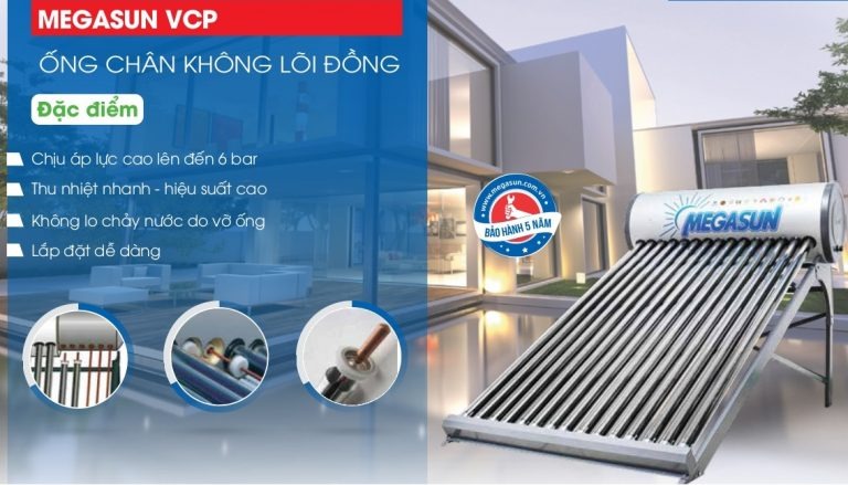 Máy nước nóng năng lượng mặt trời MEGASUN VCP Ống thu nhiệt lõi đồng 300 lít MGS-1830-VCP