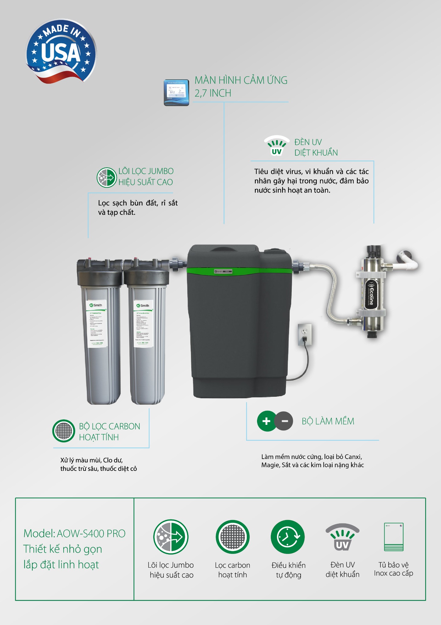 Hệ thống lọc nước đầu nguồn AOW-S400 PRO