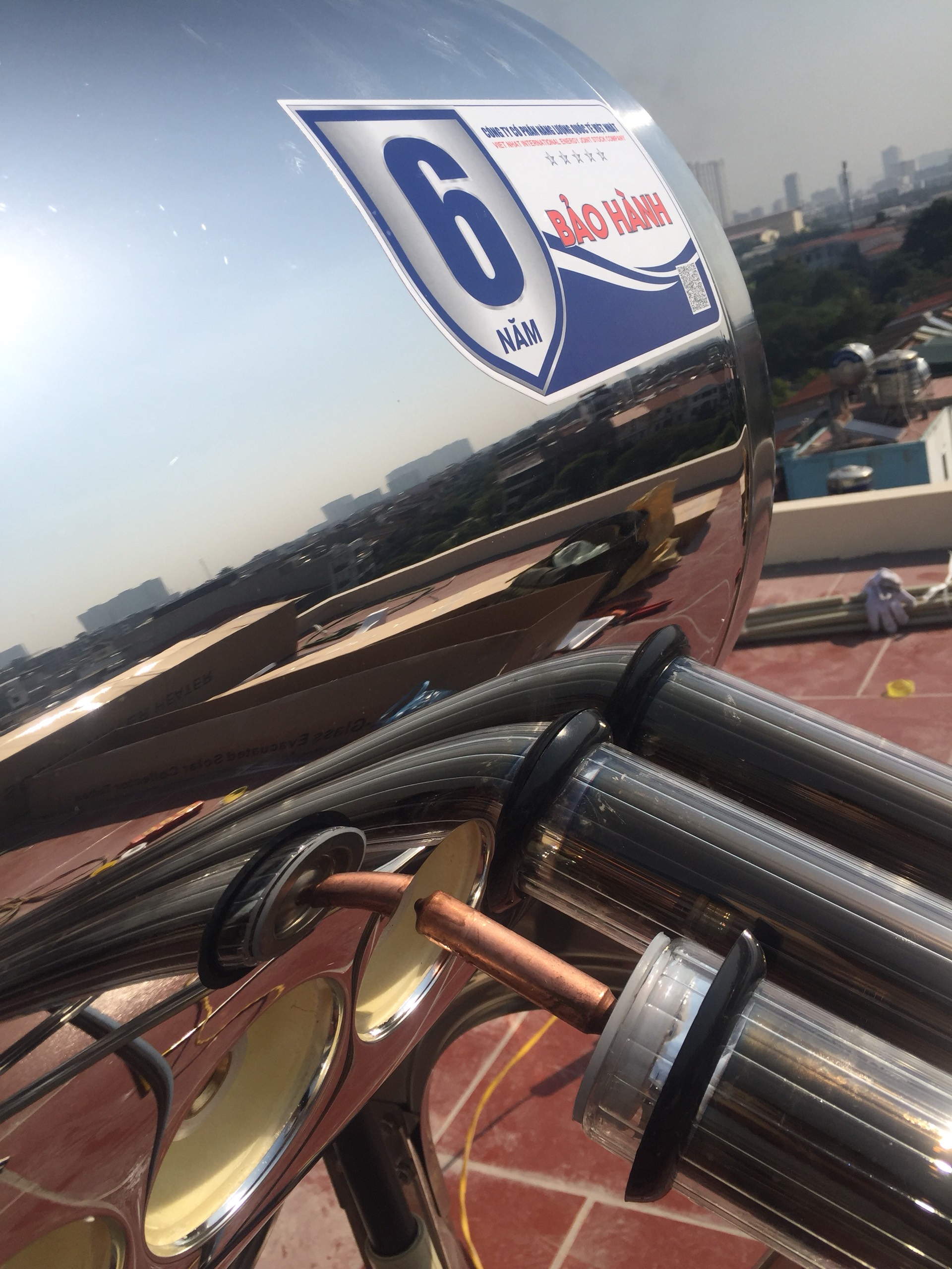 BƠM NHIỆT 120lit/h KẾT HỢP NĂNG LƯỢNG ỐNG ĐỒNG CHỊU ÁP 20Ø58.