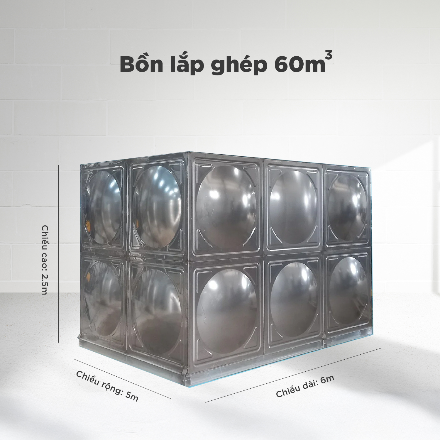 Bồn bể lắp ghép inox Việt Anh 60m3