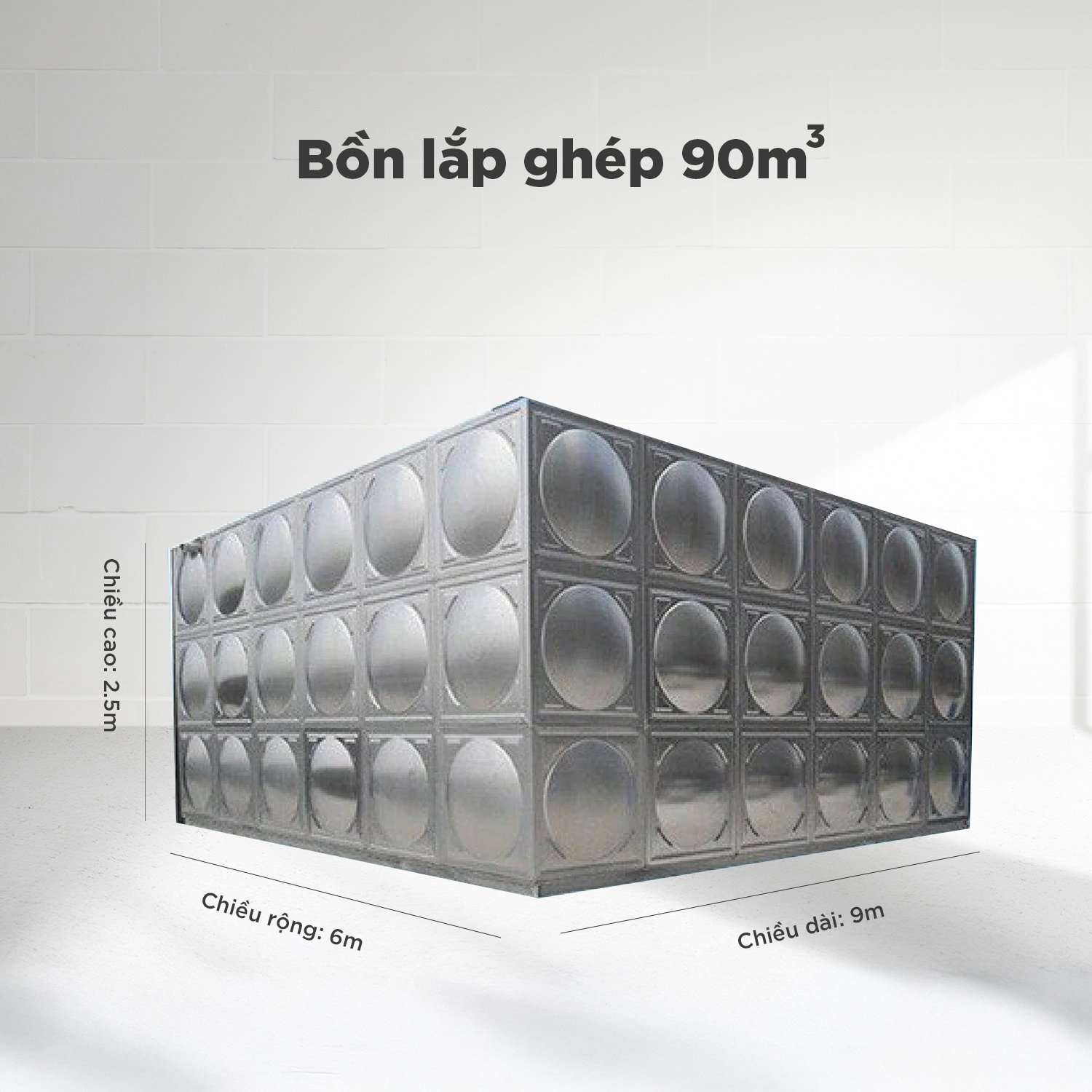 Bồn bể lắp ghép inox Việt Anh 90m3