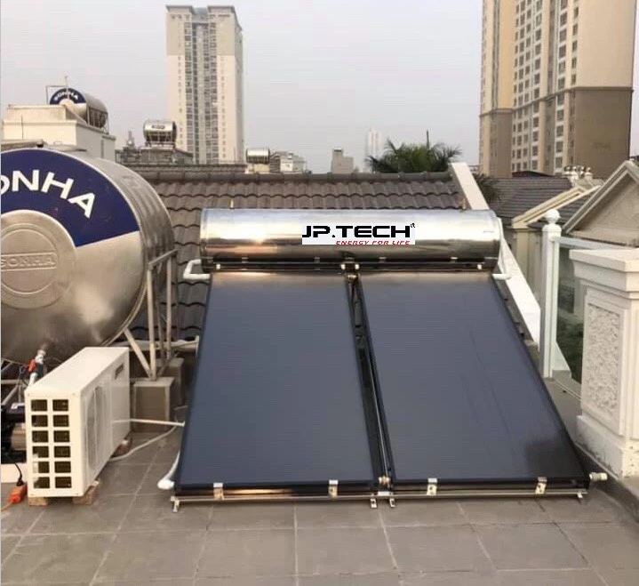 BƠM NHIỆT 160lit/h KẾT HỢP MÁY NĂNG LƯỢNG TẤM PHẲNG CHỊU ÁP