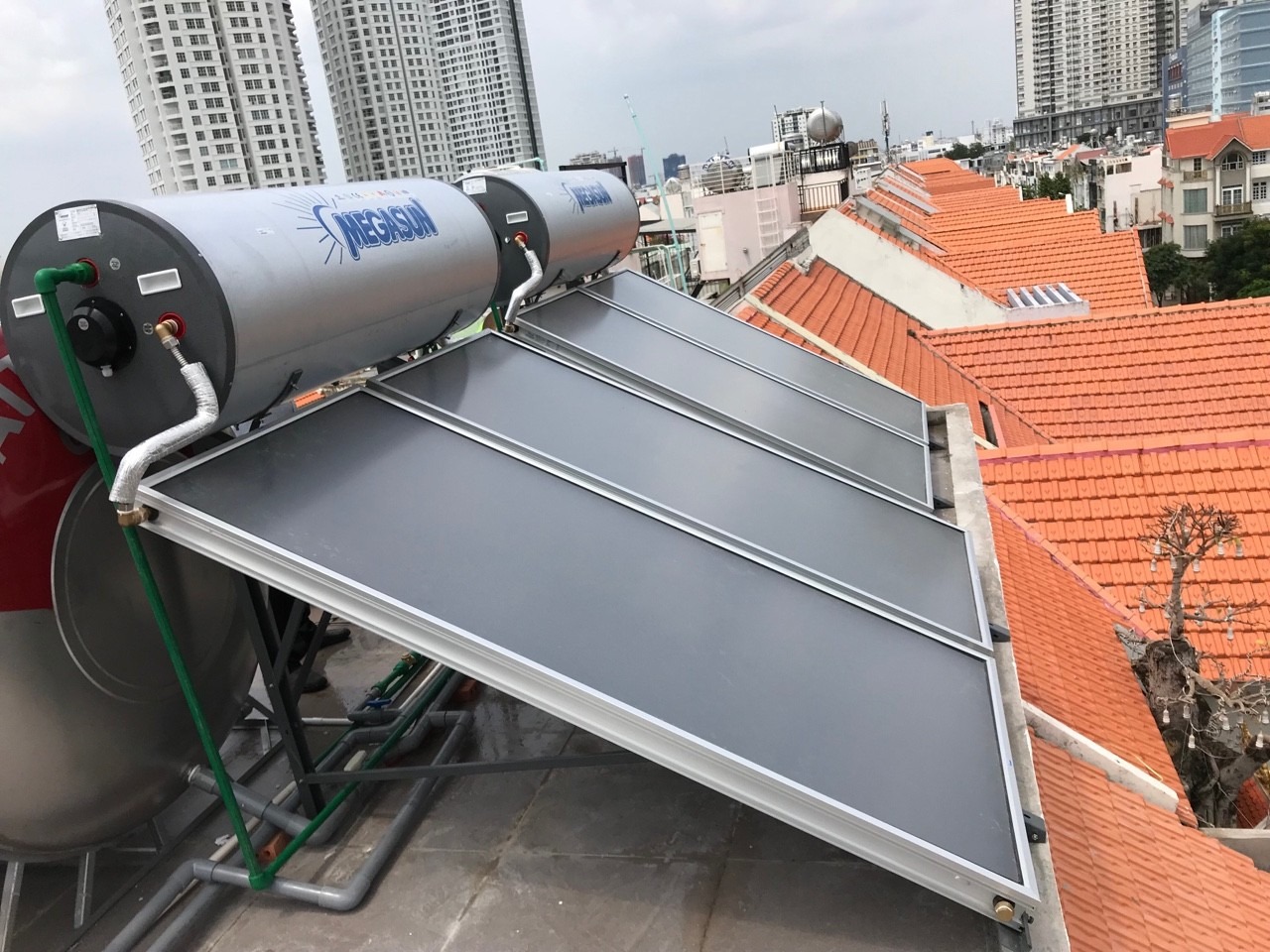 Máy nước nóng Megasun tấm phẳng không chịu áp 1000 Lít MGS-1000-OTFC